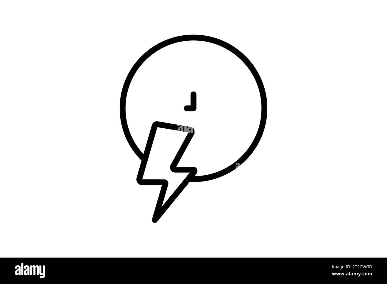 Schnell-Symbol. Uhr mit Blitz. Symbol für Geschwindigkeit. Geeignet für Websites, Apps, Benutzeroberflächen, Druckgeräte usw. Liniensymbolstil. Einfacher Vektor des Stock Vektor