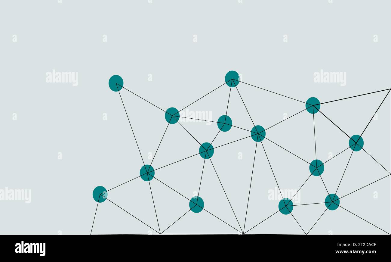 Strichgrafik in Dreiecksform mit niedrigem Polygon. Hintergrund des Verbindungspunkts. Digitales, futuristisches Konzept. Vektorabbildung Stock Vektor
