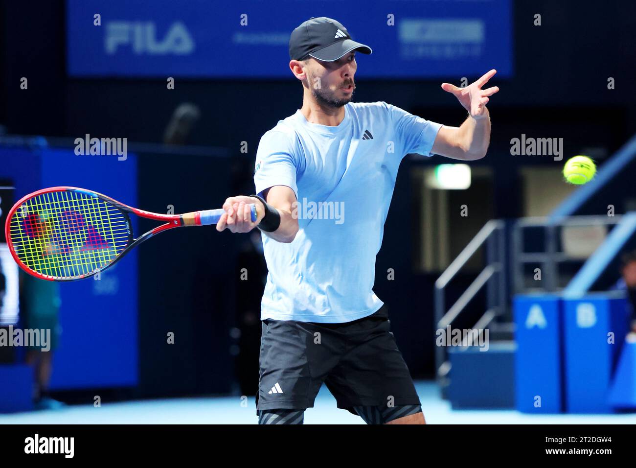 Ariake Coliseum, Tokio, Japan. Oktober 2023. Ben McLachlan (JPN), 18. OKTOBER 2023 - Tennis : Kinoshita Group Japan Open Tennis Championships 2023 Männer Doppel 1. Runde im Ariake Coliseum, Tokio, Japan. Quelle: Naoki Nishimura/AFLO SPORT/Alamy Live News Stockfoto