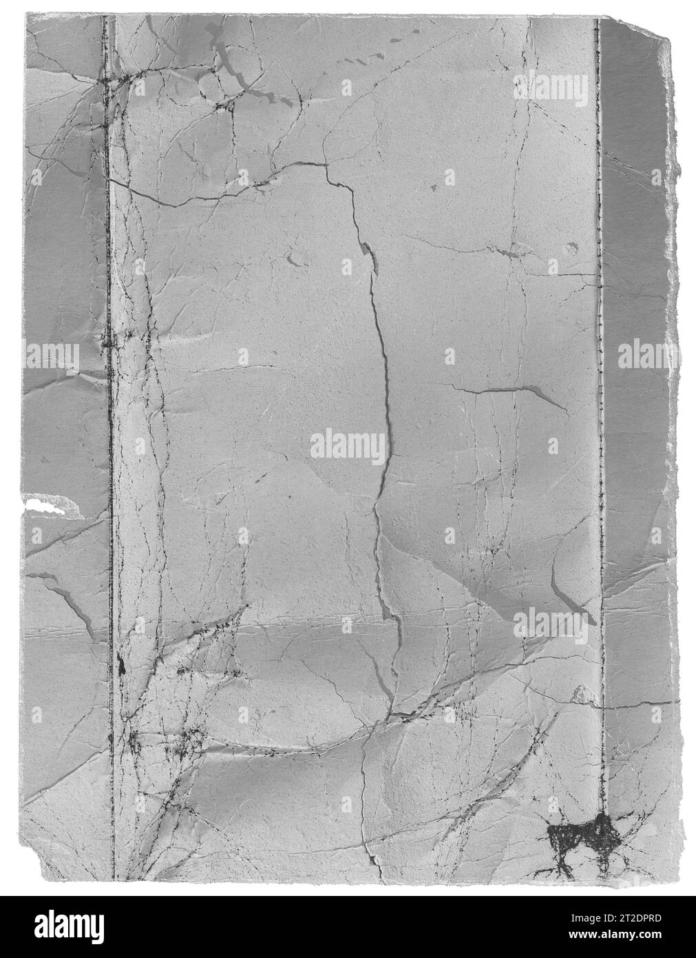Papier auf Wand-Overlay-Effekt, gefaltete Halbtonformen und -Textur, Retro- und gebeizte Effekte Stockfoto