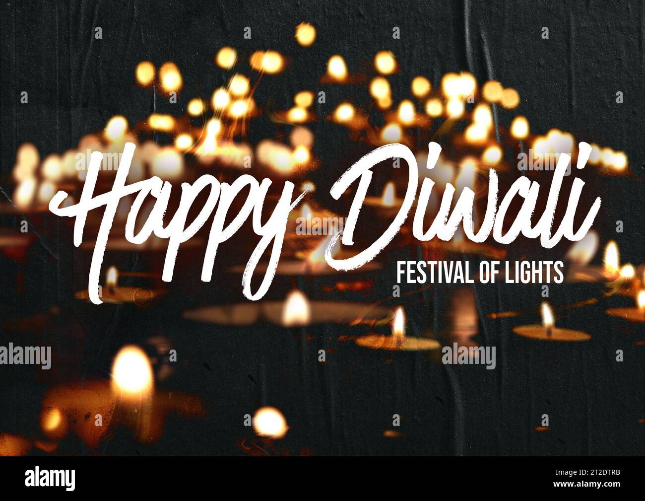 Indisches Festival Happy Diwali mit Festival der Lichter, Feiertag Hintergrund, Diwali Feier Gruß Poster Design Stockfoto