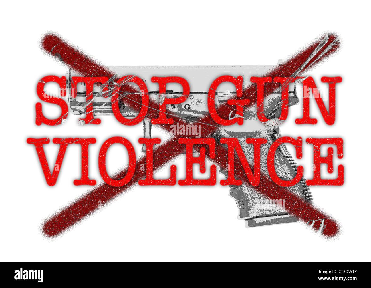 Poster mit Waffengewalt für keine Waffenkampagne, Gewehr für Protestprotestieren, keine Waffe erlaubt Stockfoto