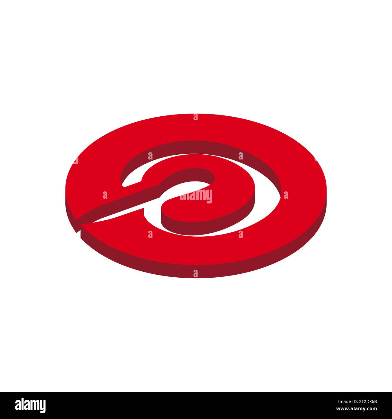 Symbol der Pinterest Social Media App. Abbildung des isometrischen 3D-Vektors. Stock Vektor
