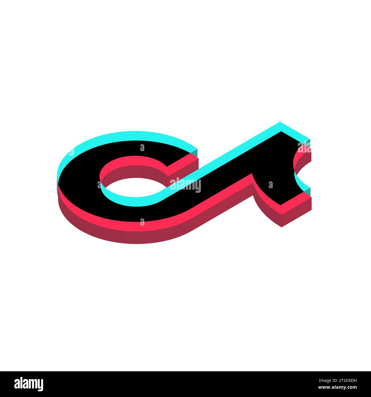 TikTok Social Media App-Symbol. Abbildung des isometrischen 3D-Vektors. Stock Vektor