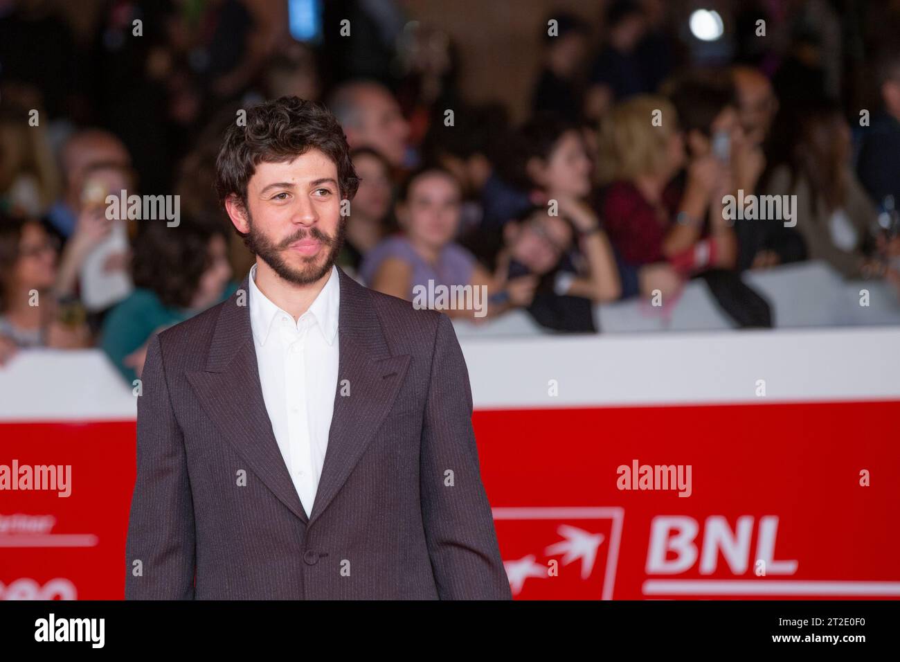 Rom, Italien. Oktober 2023. Schauspieler Francesco Centorame nimmt am 18. Oktober 2023 am roten Teppich des Eröffnungsnacht der 18. Ausgabe des Rome Film Festivals Teil (Foto: Matteo Nardone/Pacific Press) Credit: Pacific Press Media Production Corp./Alamy Live News Stockfoto