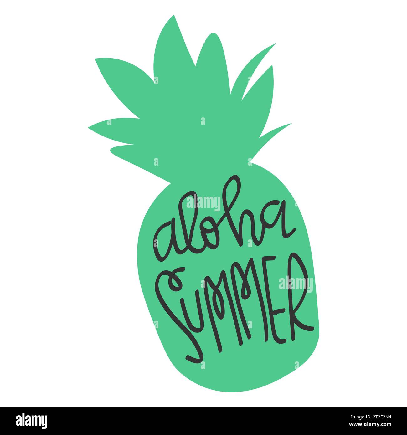 Aloha Sommer. Inspirierende Zitat. Moderne Kalligraphie Phrase mit Hand gezeichnet Ananas. Bürste vektor Schriftzug für den Druck, T-Shirt und Poster. Typograph Stock Vektor