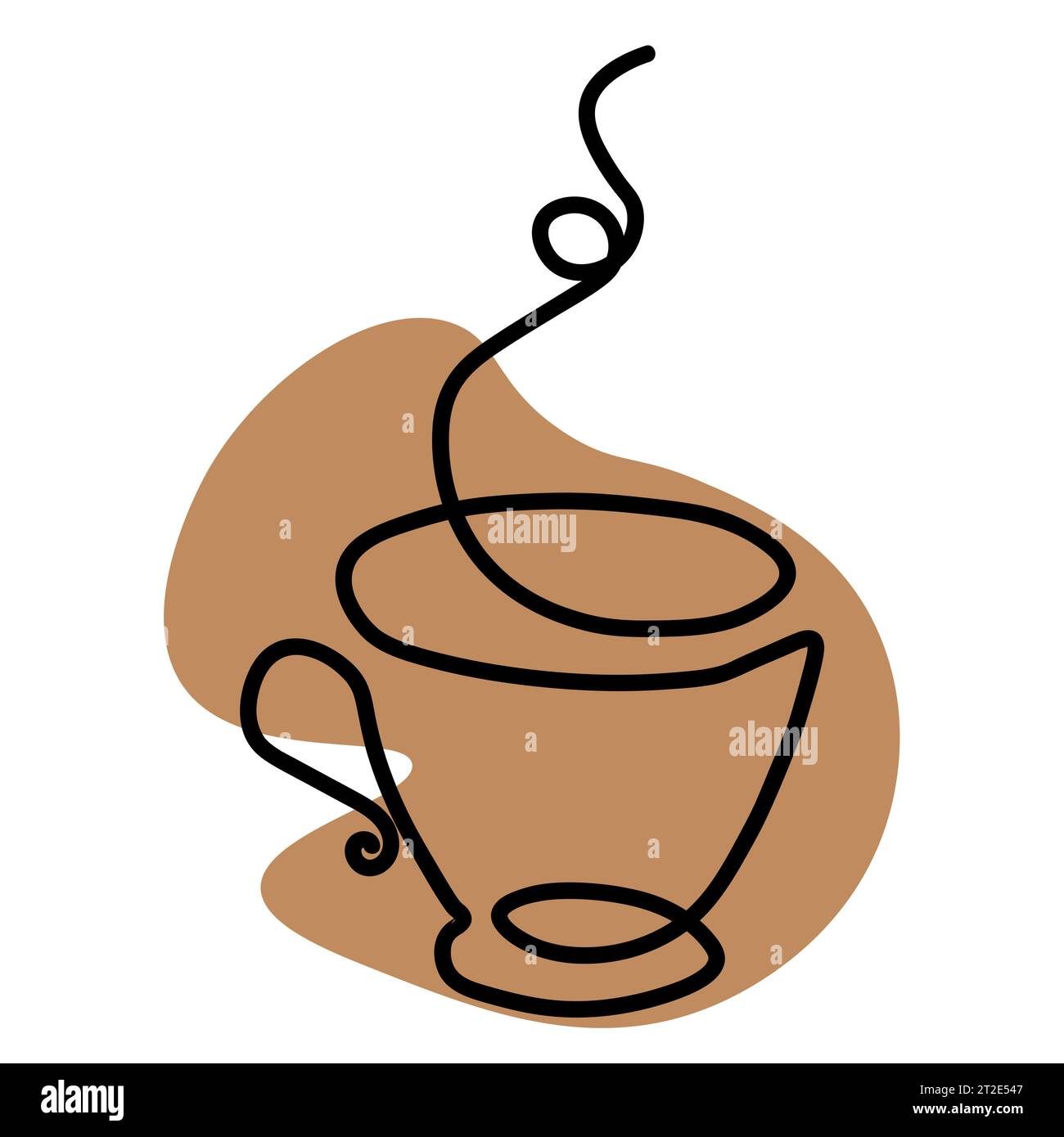 Durchgehende Linie zeichnen von Tasse Kaffee. Vector Illustration. Konzept für Logo, Karte, Banner, Poster, Flyer Stock Vektor