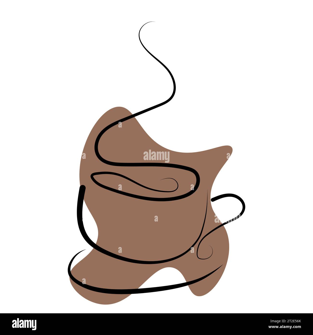 Durchgehende Linie zeichnen von Tasse Kaffee. Vector Illustration. Konzept für Logo, Karte, Banner, Poster, Flyer Stock Vektor
