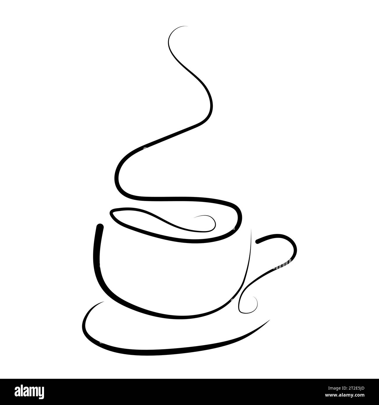 Durchgehende Linie zeichnen von Tasse Kaffee. Vector Illustration. Konzept für Logo, Karte, Banner, Poster, Flyer Stock Vektor
