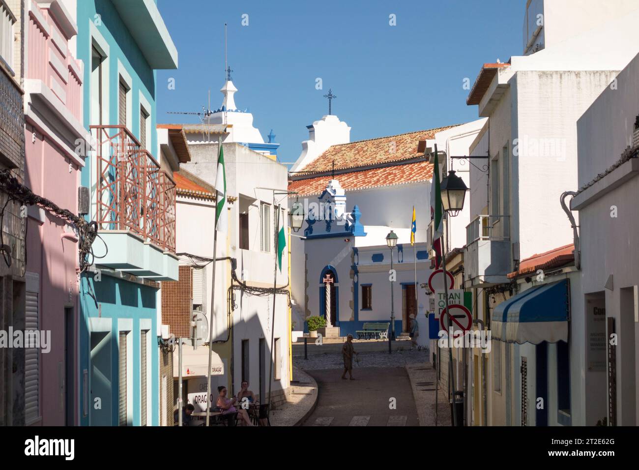 Enge Gassen in Alvor, Algarve, Portugal, Europa Stockfoto