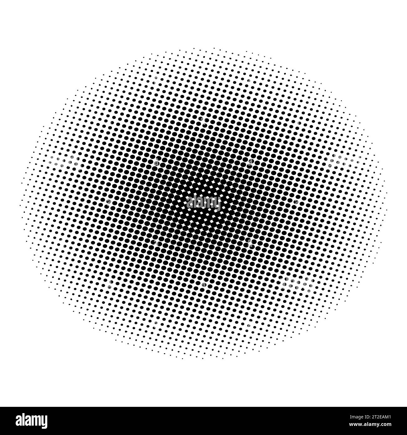 Rasterkreis Vektor-Logo-Symbol, Symbol, Design. Abstrakte gepunktete Globus-Illustration isoliert auf weißem Hintergrund. Vektor Retro-Stil Dotwork Hintergrund Stock Vektor