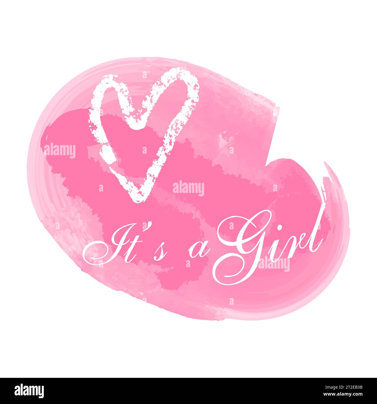 Vektor-Grußkarte. Babyduschkarte. Designelement für die Ansagekarte für Babys. Es ist ein Mädchen-Schriftzug. Stock Vektor