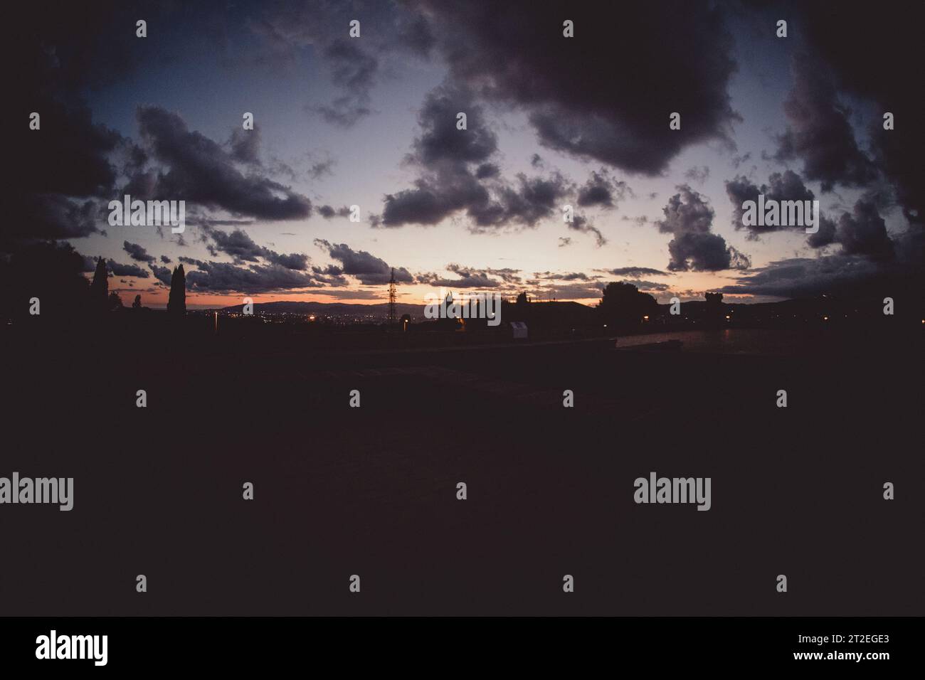 Sonnenuntergang in Barcelona Stockfoto