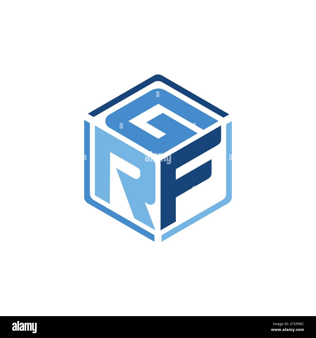 Sechseckiger Würfel Initial grf Letter Monogramm Logo Design Vektor. GRF-Letter-Logo-Design in Illustration. Vektor-Logo, Kalligraphie-Designs für Logo, Poster Stock Vektor