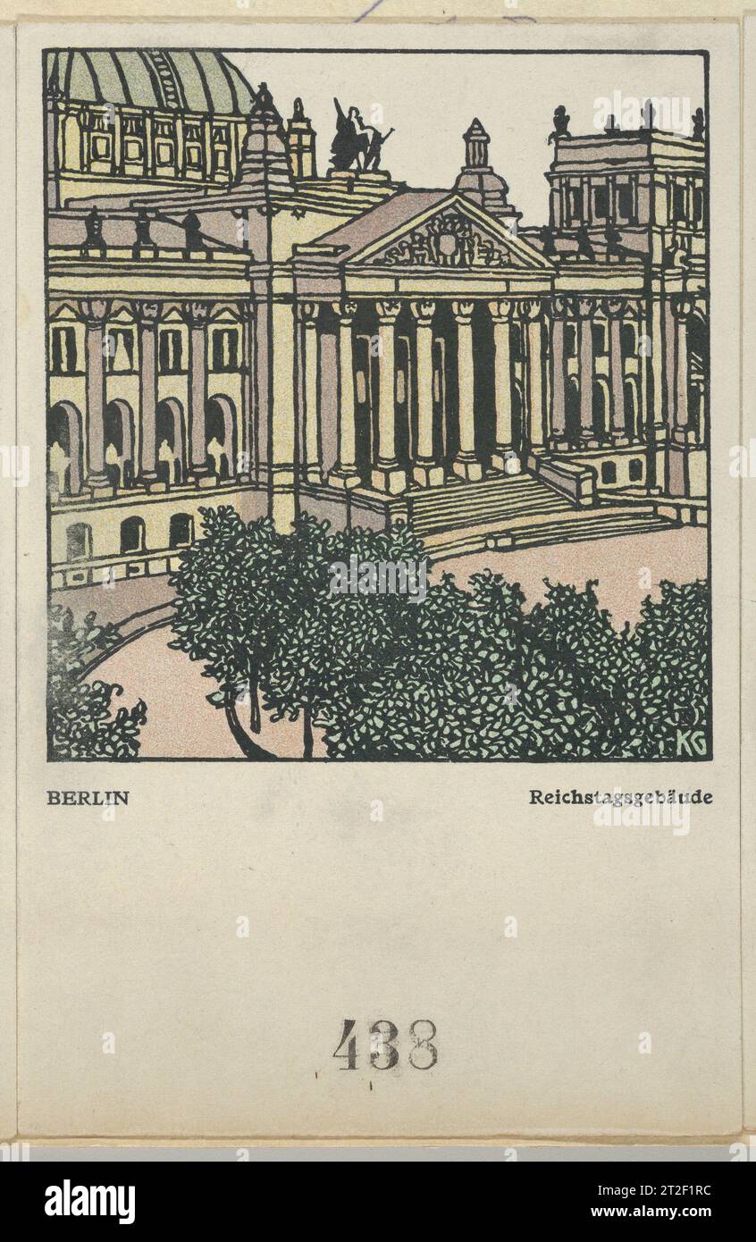 Berlin: Reichstagsgebäude Gustav Kalhammer Österreichischer Verlag Wiener Werkstätte 1911 Stockfoto