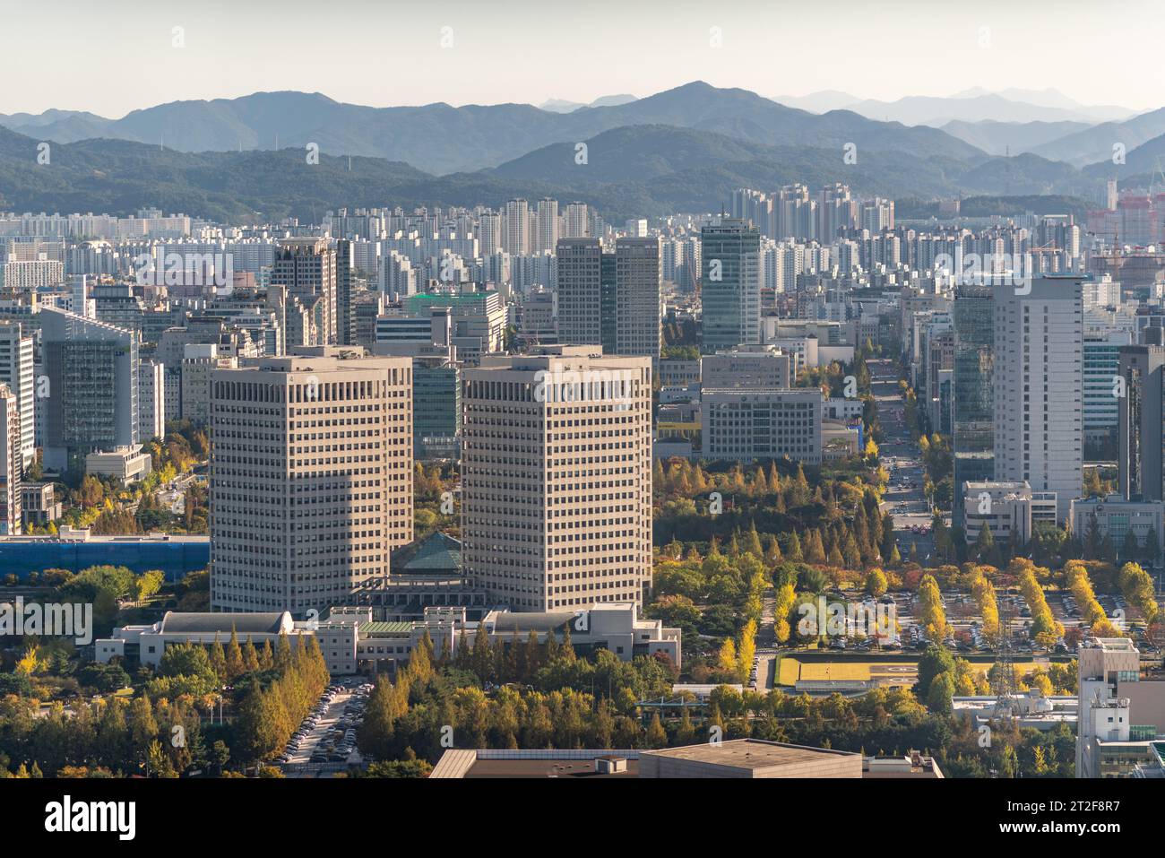 Stadtbild von Daejeon Hauptstadt der südkoreanischen Provinz Chungcheong am 17. Oktober 2023 Stockfoto