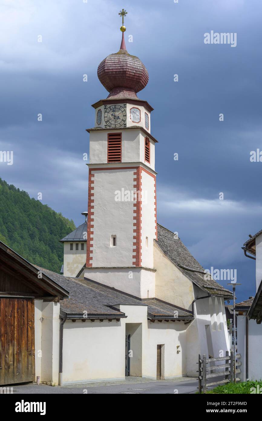 Pfarrkirche St. Antonius, Schlinig, Mals, Südtirol, Italien Stockfoto
