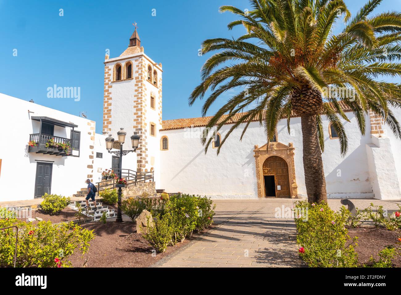 Weiße Kirche von Betancuria, Westküste der Insel Fuerteventura, Kanarische Inseln. Spanien Stockfoto