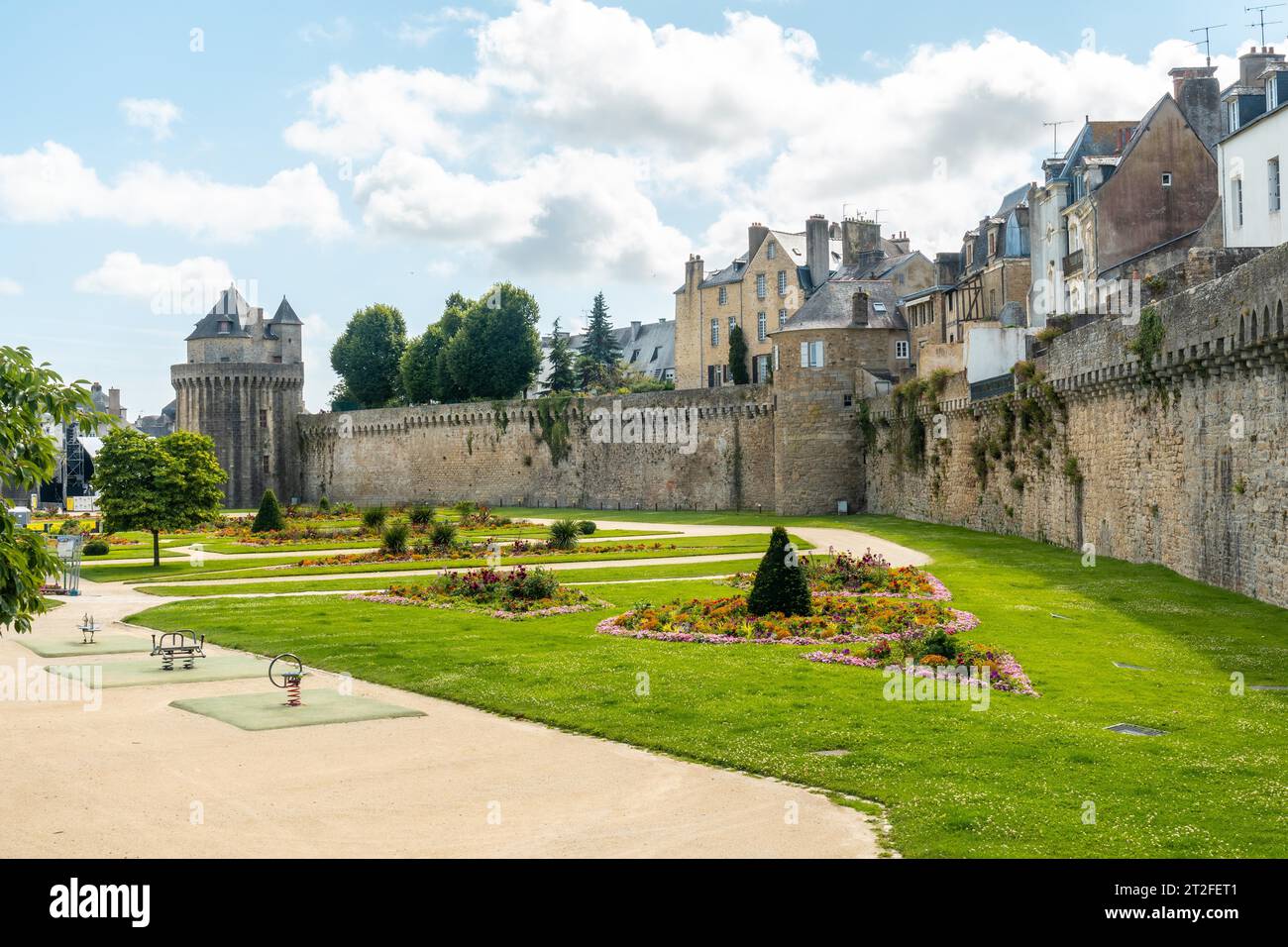 Vannes mittelalterliche Küstenstadt, die wunderschönen Gärten des Remparts Garden, Morbihan Département, Bretagne, Frankreich Stockfoto