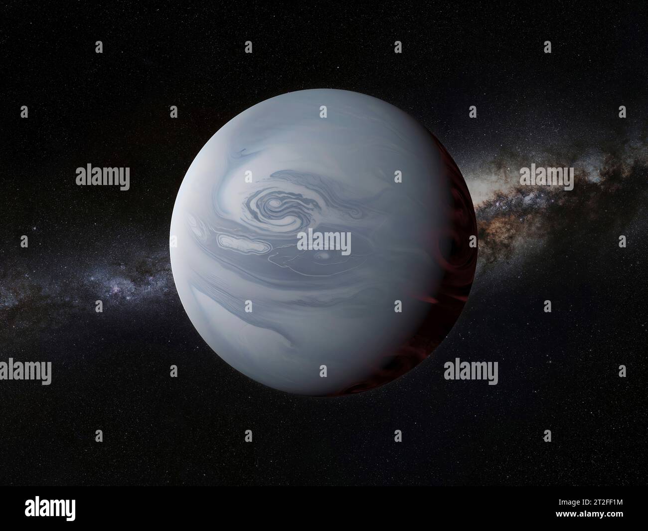 Künstlerische Darstellung eines Alkalimetallwolken-Gasriesen. Stockfoto