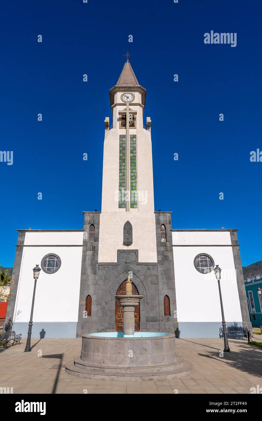 Die wunderschöne Kirche der Stadt Los Llanos auf der Insel La Palma, Kanarische Inseln. Spanien Stockfoto