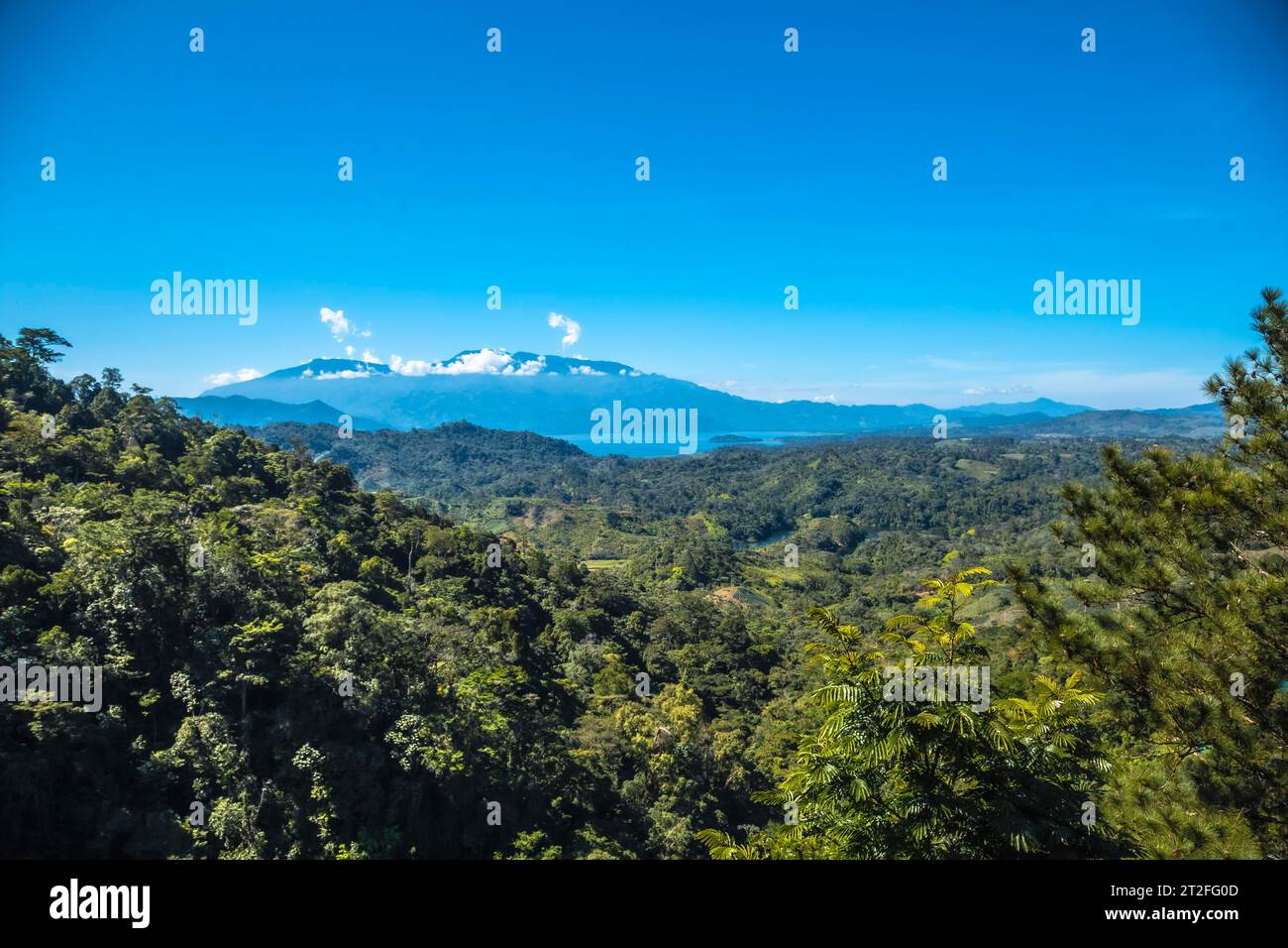 Blick auf den See vom Cerro Azul Meambar Nationalpark (Panacam) am Lake Yojoa. Honduras Stockfoto
