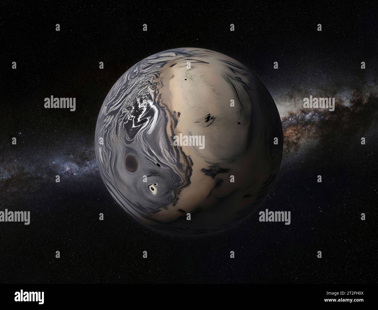 Der Eindruck eines Künstlers von einem Schurken-Planeten. Stockfoto