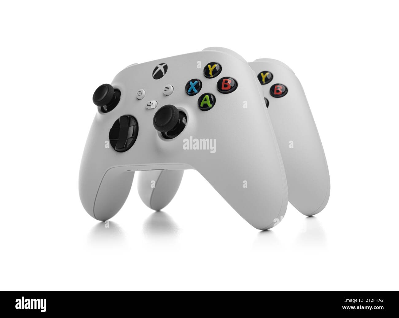 Microsoft Xbox Wireless Controller Robot White Wireless Gamepad Stockfoto