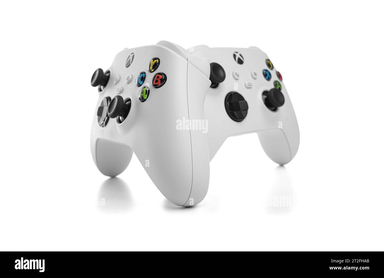 Microsoft Xbox Wireless Controller Robot White Wireless Gamepad Stockfoto