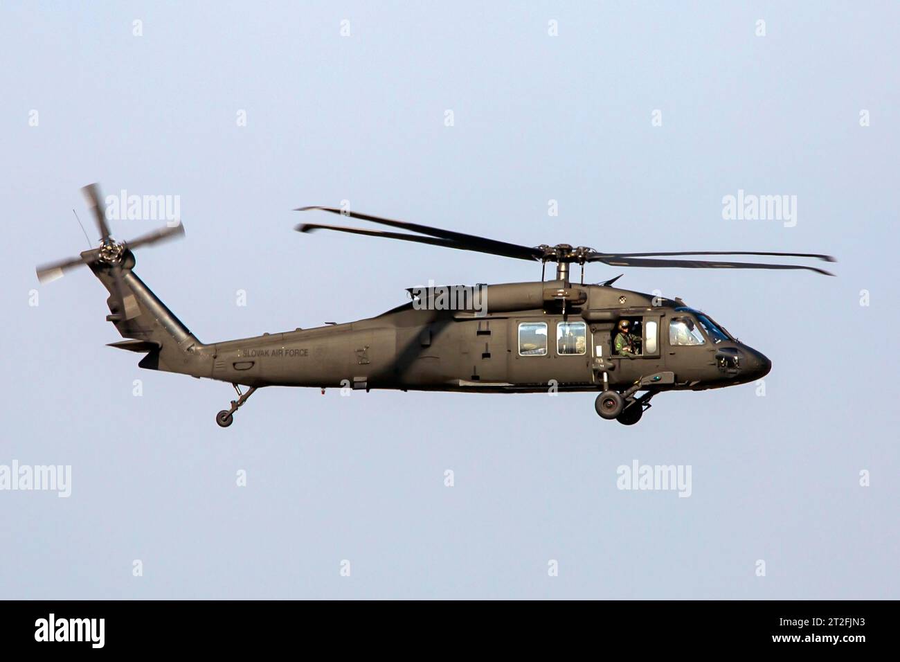 Slowakische Luftwaffe UH-60 Black Hawk Hubschrauber, Ostrava, Tschechische Republik. Stockfoto