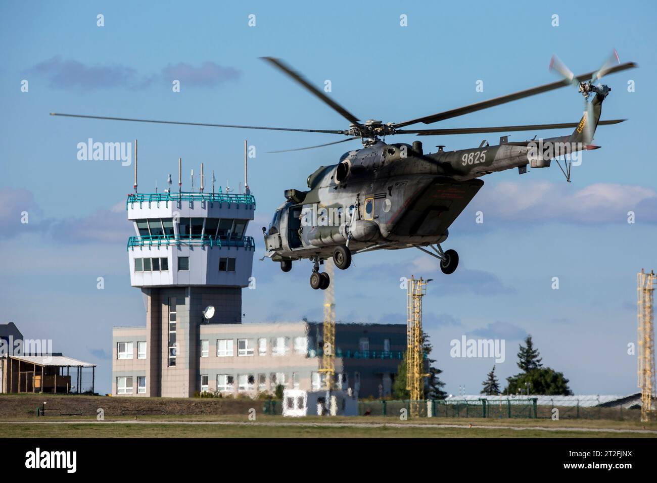 Mi-171-Transporthubschrauberlandung der tschechischen Luftwaffe, Namest, Tschechische Republik. Stockfoto