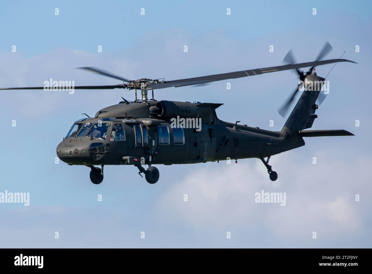 Die slowakische Luftwaffe UH-60M Black Hawk Hubschrauber. Stockfoto