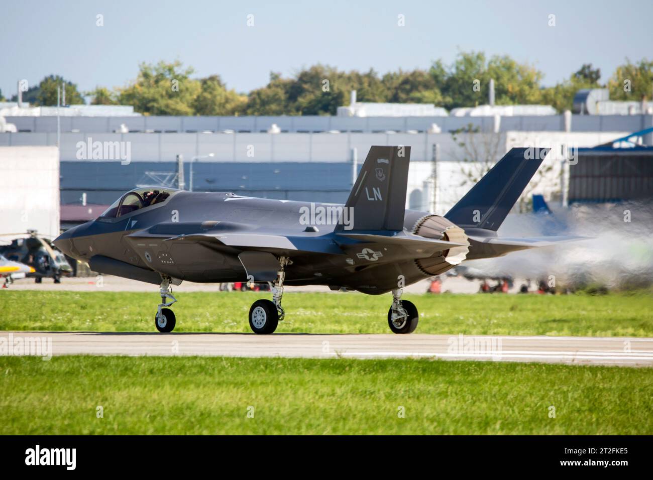 F-35A Blitzschlag der US Air Force startet. Stockfoto