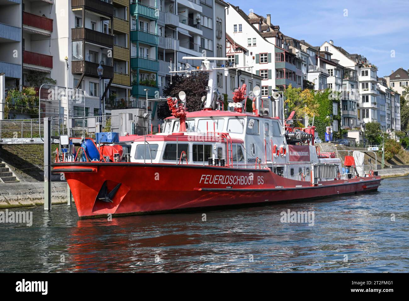 Feuerboot Basel City, Schweiz Stockfoto