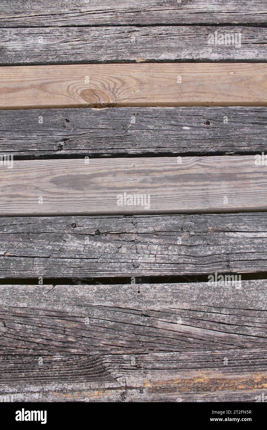 Alte Deck Boards auf einem Dock (Muster) Stockfoto