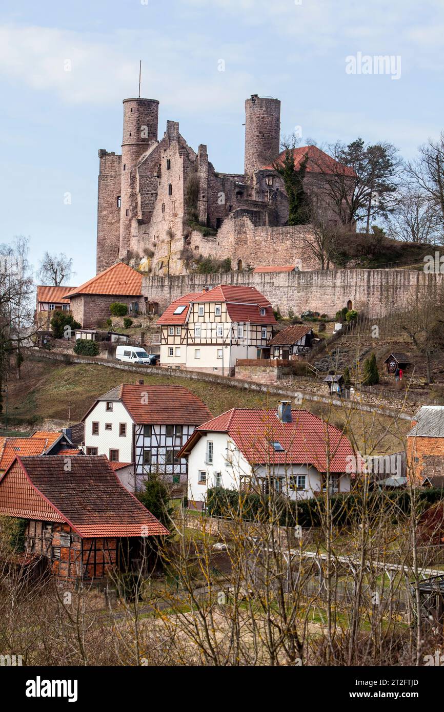 Ruine der Burg Hanstein, bei Bornhagen, Eichsfeld, Thüringen, Deutschland, Europa Stockfoto