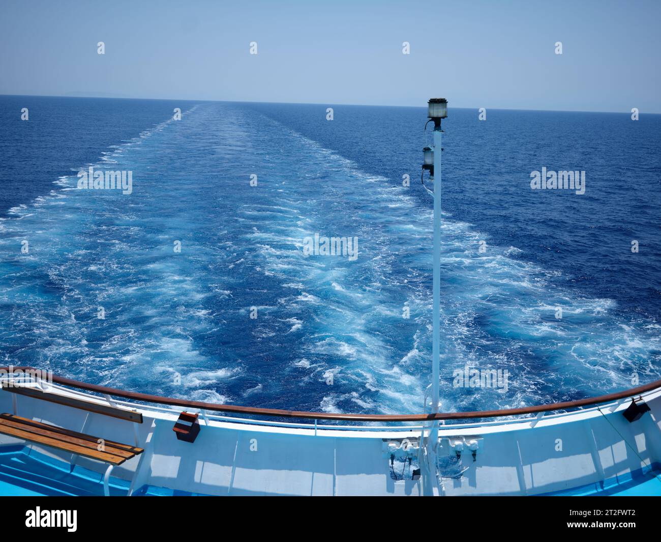 Wake eines Schiffes. Stockfoto