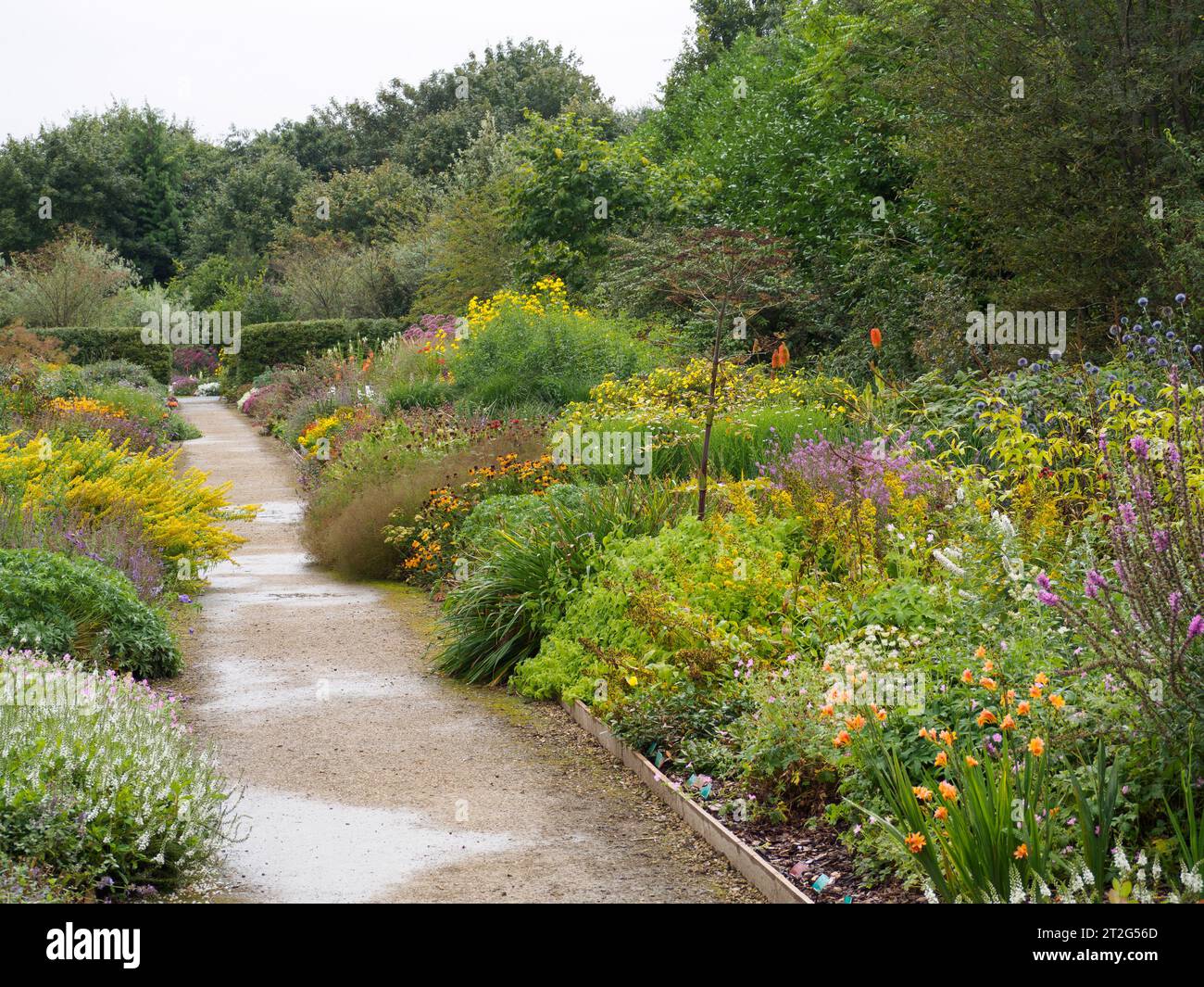 Die Doppelgrenze bei Breezy Knie Gardens in der Nähe von York Stockfoto