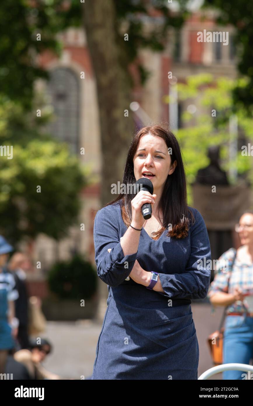Emma Slawinski bei der Stop Live Transport-Kampagne. Protest gegen den Ferntransport von Nutztieren. RSPCA Director of Policy Stockfoto