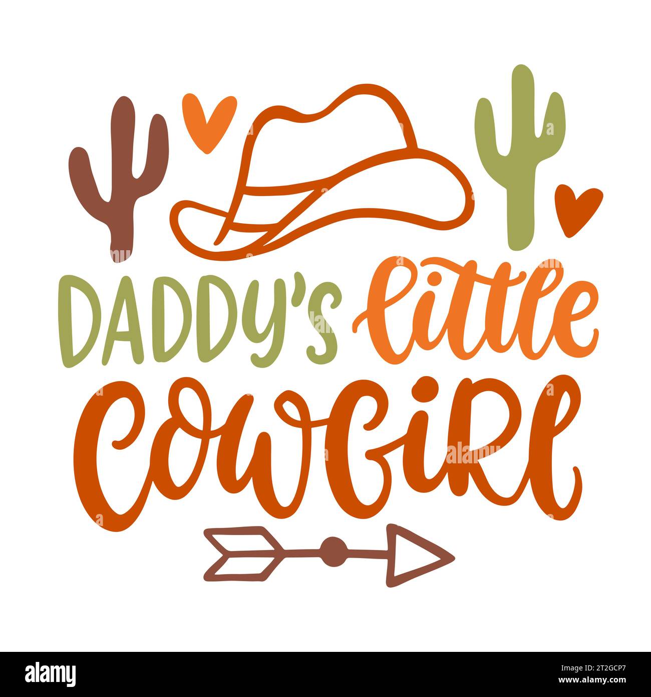 Daddys Little Cowgirl. Vatertag-Geschenkkarte Stock Vektor