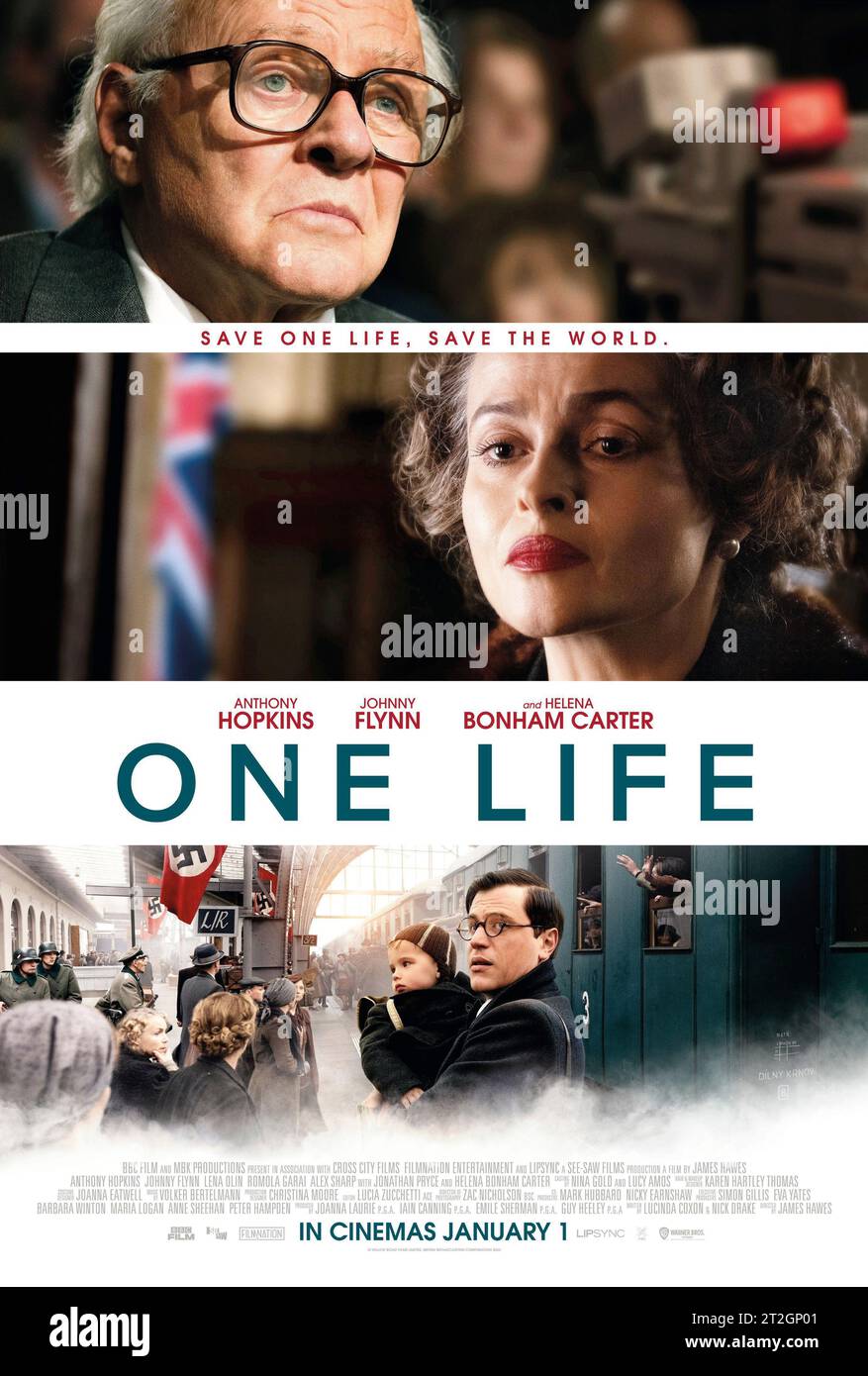 One Life Poster Anthony Hopkins & Helena Bonham Carter Stockfoto