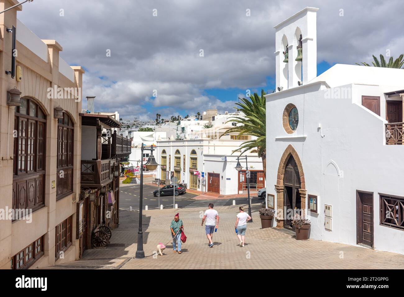 Straße in der Altstadt, Puerto del Carmen, Lanzarote, Kanarischen Inseln, Königreich Spanien Stockfoto