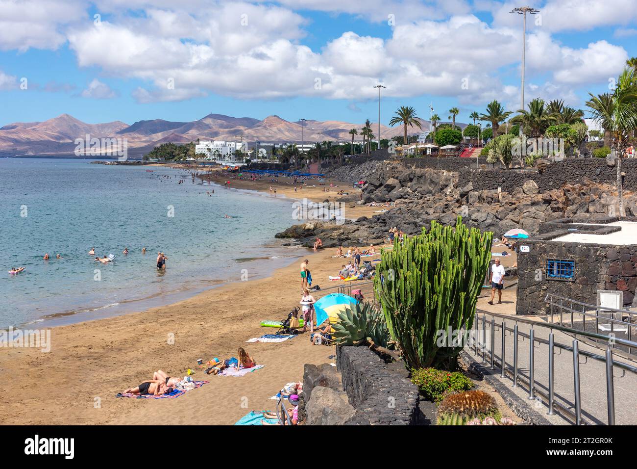 Playa Buches, Puerto del Carmen, Lanzarote, Kanarische Inseln, Königreich Spanien Stockfoto