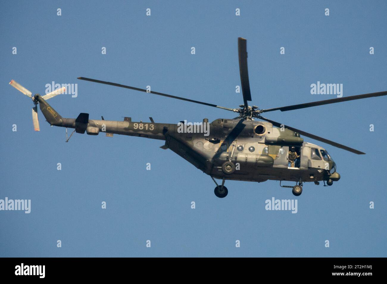 Der Mi-171S ist die neueste Version des mittelgroßen Mehrzweckhubschraubers Mi-17 mit zweimotorigen Turbowellen, der Tschechischen Luftwaffe Stockfoto