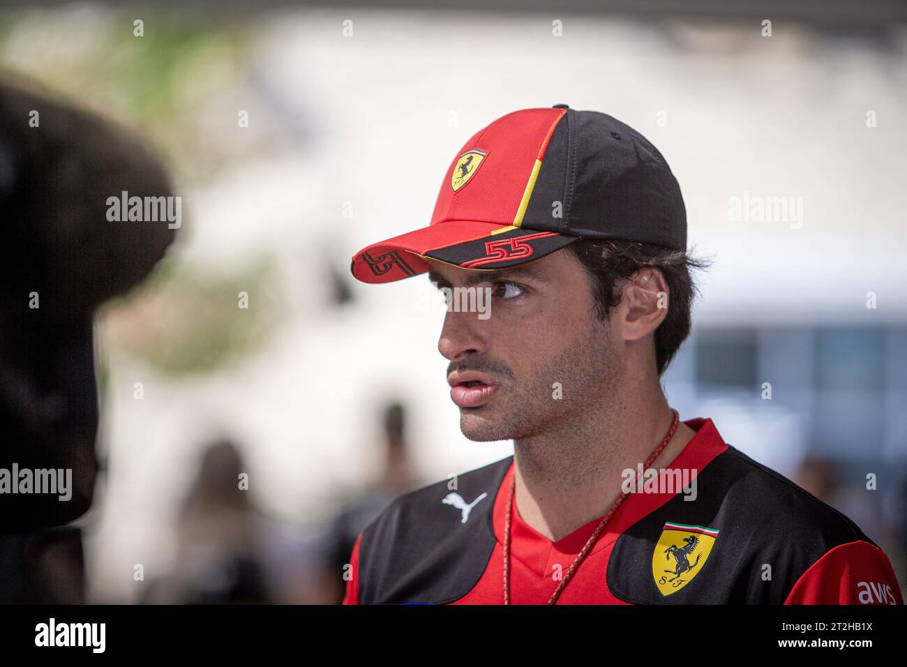 Carlos Sainz (SPA) Ferrari SF-23 während der FORMEL 1 LENOVO UNITED STATES GRAND PRIX 2023 - 19. Oktober bis 22. Oktober 2023 Circuit of Americas, Austin, Texas, USA Stockfoto