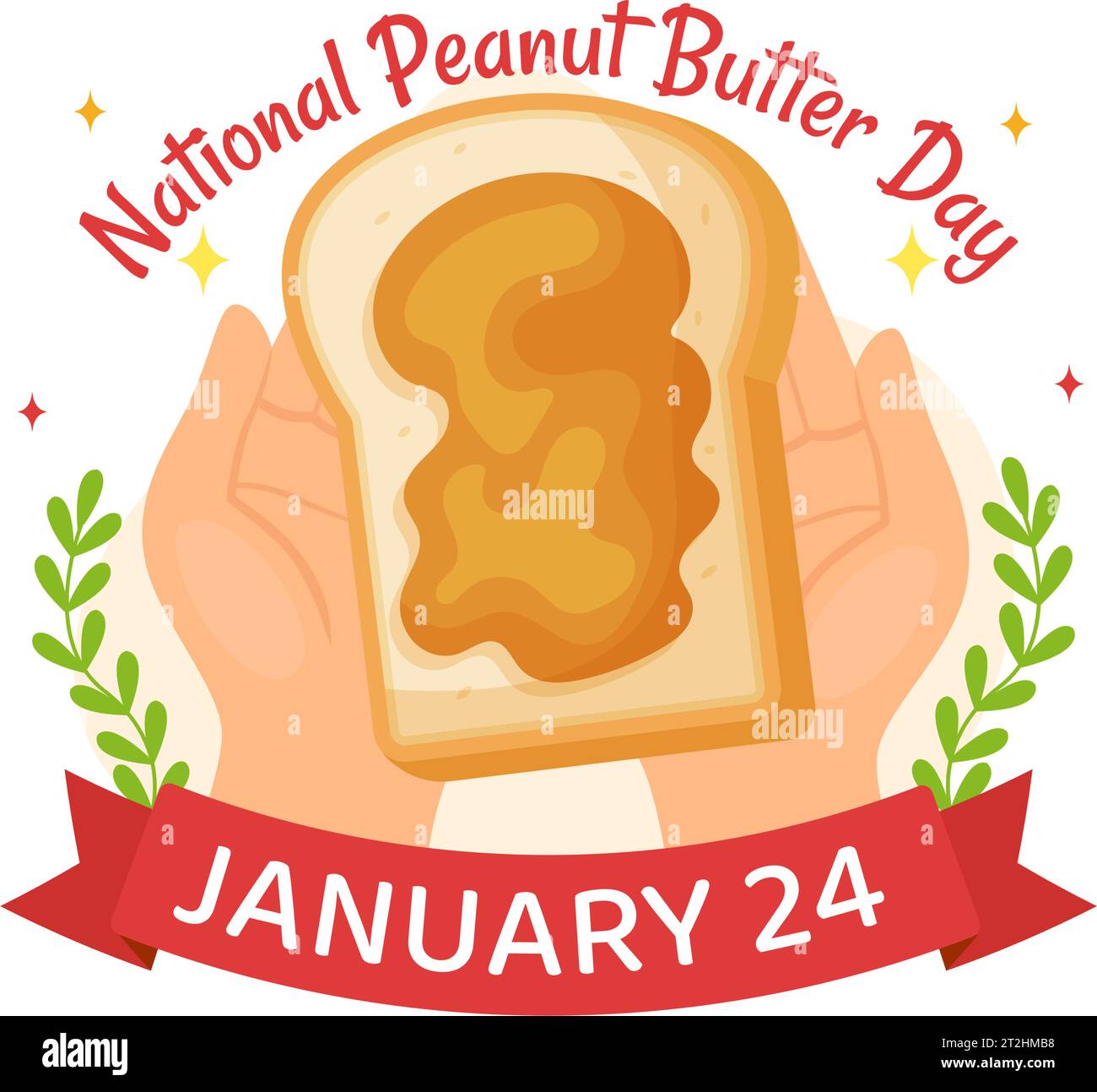 Nationale Erdnussbutter Tag Vektor Illustration am 24 Januar mit Glas Erdnussbutter Butters für Poster oder Banner im flachen Cartoon Hintergrund Design Stock Vektor