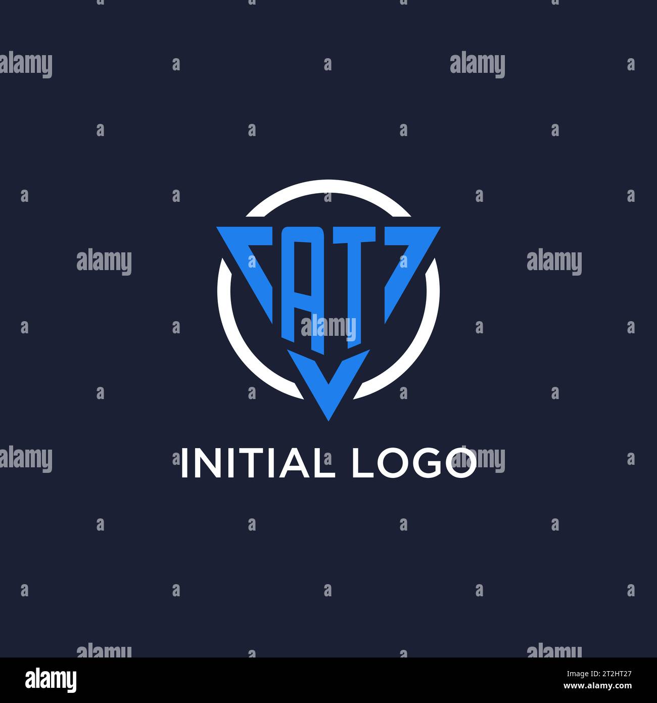 AT-Monogramm-Logo mit Dreiecksform und Kreisdesign-Vektor Stock Vektor