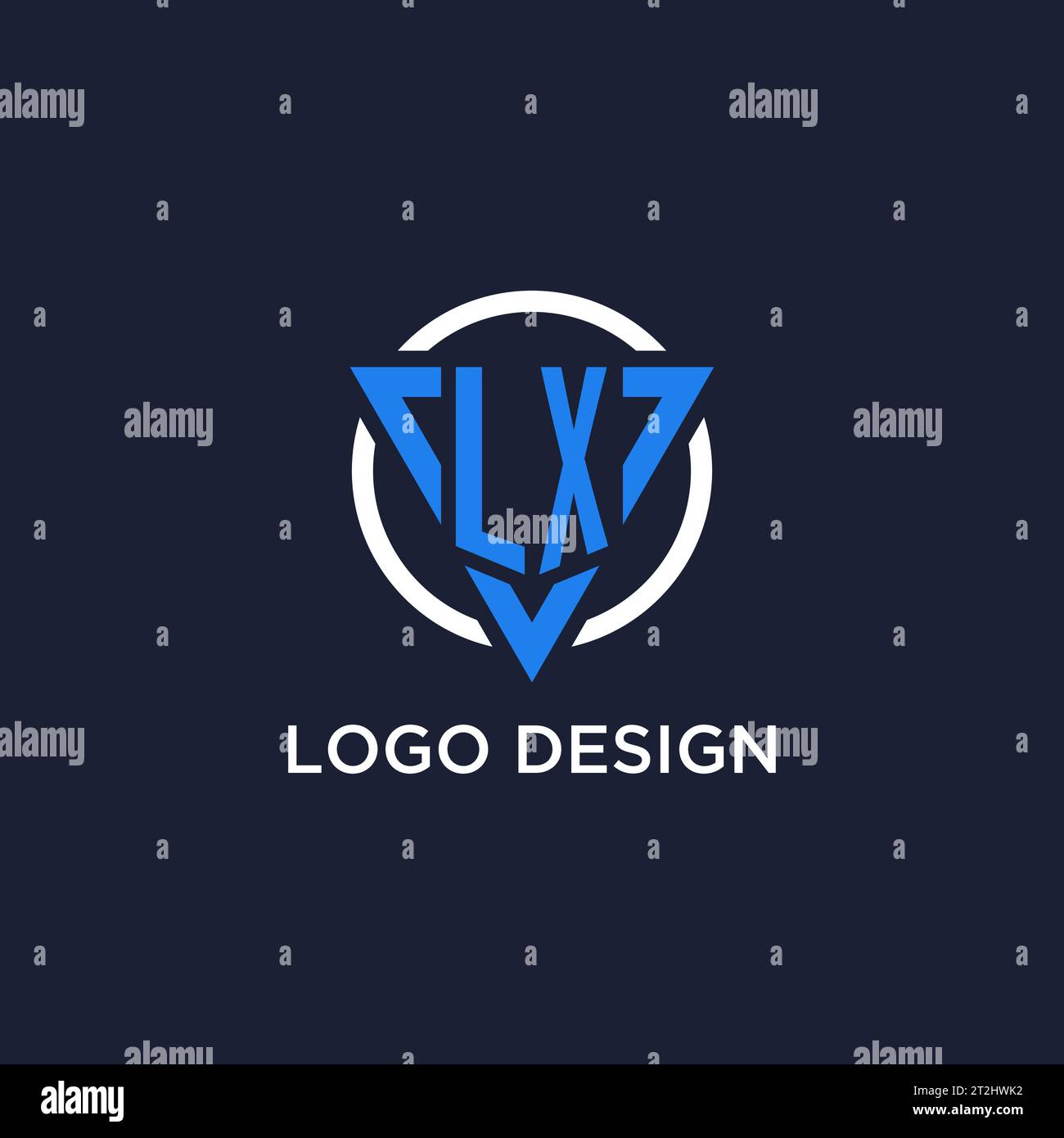 LX-Monogramm-Logo mit Dreiecksform und Kreisdesign-Vektor Stock Vektor