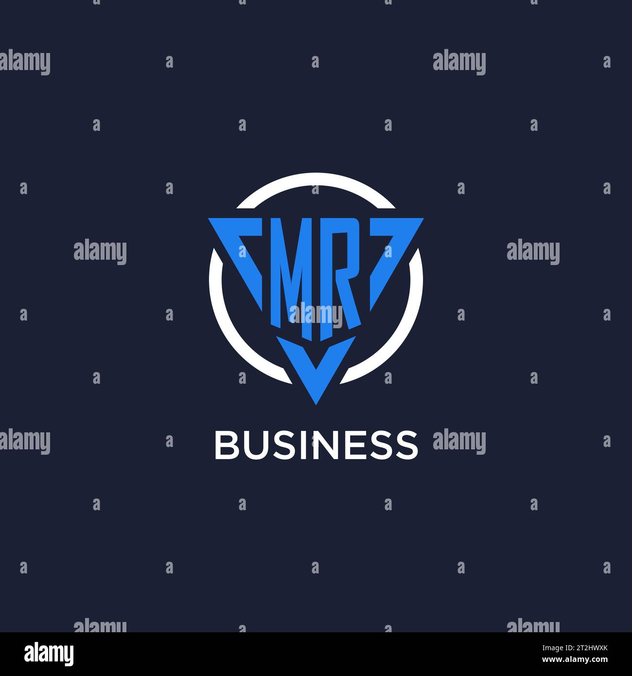 MR-Monogramm-Logo mit Dreiecksform und Kreisdesign-Vektor Stock Vektor