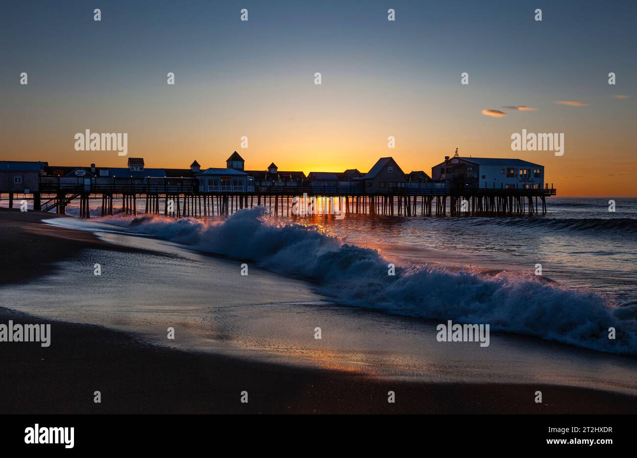 Der Pier Old Orchard Beach, Maine, USA Stockfoto